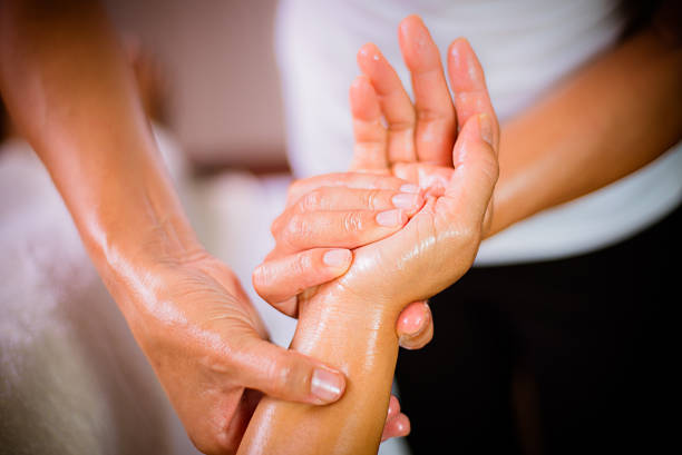 oil hand massage, aromatherapy.